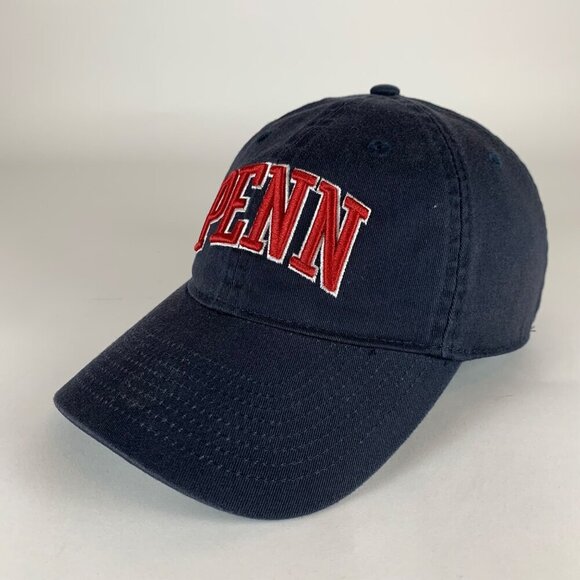 Penn Quakers NCAA Navy Blue Legacy Fitted Hat Mens Small - Picture 1 of 5